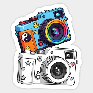 Kawaii Retro Cameras Sticker